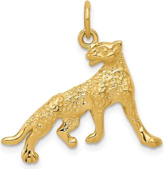 Diamond2Deal 14k Yellow Gold Cheetah Charm