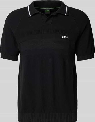 HUGO BOSS Regular Fit Poloshirt aus Strick in Black, Gr&ouml;&szlig;e XXXL