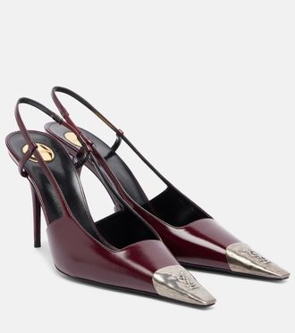 Saint Laurent Salones destalonados Jeanne de piel