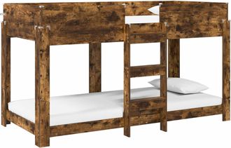 vidaXL Cama Litera Para Ni&ntilde;os Roble Ahumado 100 X 200 Cm Vidaxl