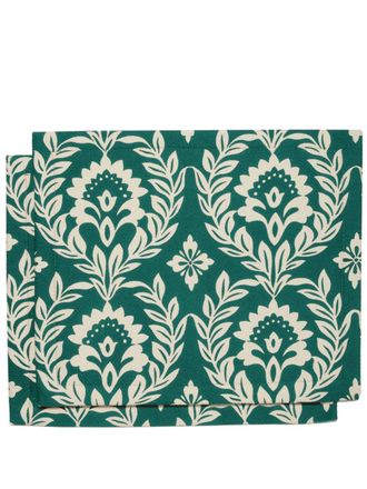La DoubleJ leaf-print linen placemats (set of two) - Green