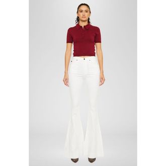 Kancan Braelynn Essentials High Rise Super Flare Jeans in White at Nordstrom, Size 24