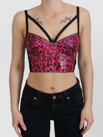 Dolce & Gabbana leopard print cropped bustier top