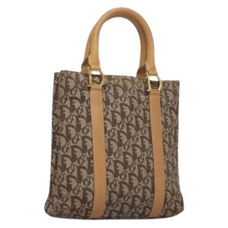 Dior Pre-owned Handbags, female, Brown, Size: ONE SIZE Pre-owned Vintage Trotter Canvas Hand Bag