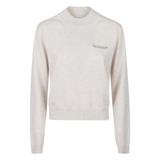 Brunello Cucinelli Brunello Cucinelli, Cashmere Knitwear, female, Gray, Size: L Crewneck Sweater