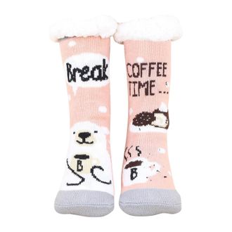 Generic Christmas Fluffy Socks for Women, Funny Cute Warm Thermal Grip Socks Ladies Non Slip Fuzzy Fleece Lined Sock with Grippers Bed Sock Thick Fleece lined