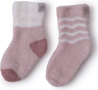 Barefoot Dreams CozyChic Lite 2-Pack Sock Set in Dusty Rose Multi at Nordstrom