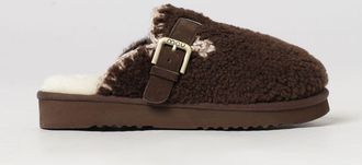 Mou Mules in pelle scamosciata e shearling con interni in lana e cinturino regolabile