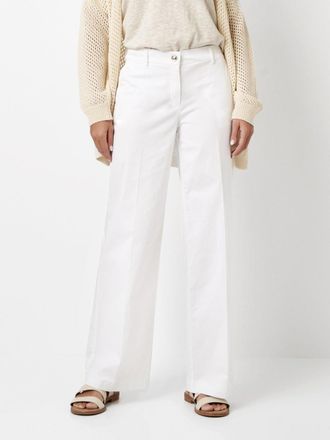 Toni Palazzohose TONI Luisa Palazzo, Damen, Gr. 19, K-Gr, weiss (wei&szlig;), Web, Obermaterial: 97% Baumwolle, 3% Elasthan, unifarben, lang, Hosen Palazzohose, 