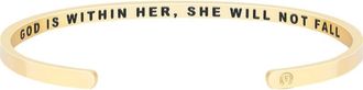 Mantra God Is Within Her, She Will Not Fall bracelet in Yellow Gold at Nordstrom