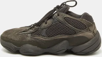 adidas Grey Suede and Mesh Boost 500 Utility Black Sneakers Size 39 1/3