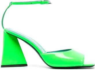 The Attico Piper 85mm patent-leather sandals - women - Rubber - 36.5 - Green