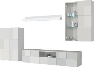 Inosign Wohnwand »Dama, 4tlg.Breite 300 cm, Höhe 200 cm, moderne Anbauwand in 3D-Optik,« Set, 4 Stk. tlg