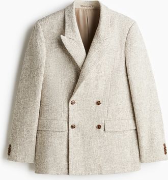 H&M Zweireihiges Jackett in Loose Fit - Brown