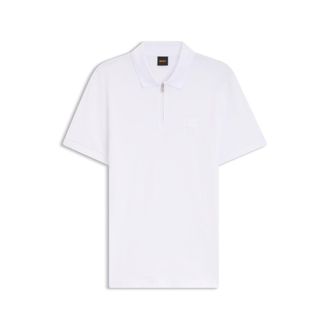BOSS Stretch-cotton slim-fit polo shirt with logo patch