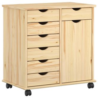 vidaXL Gabinete Rodante Con Rueda Marr&oacute;n 63,5 X 39 X 65,5 Cm Vidaxl