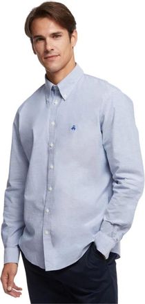 Brooks Brothers Milano Slim-fit Non-Iron Sport Shirt - Heren - Casual Overhemden - Blauw - S - Katoen - Overhemden