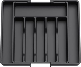 OEM Bandeja Para Cubiertos, Bandeja Extensible Para Utensilios De Caj&oacute;n, Color Negro, Organizador De Cajones Ajustable Para Cocina, Almacenamiento Compact