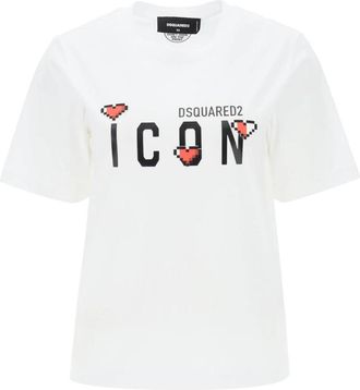 Dsquared2 T-Shirt Sweatshirt - Dames - T-shirts - Wit - M - Katoen - Tops