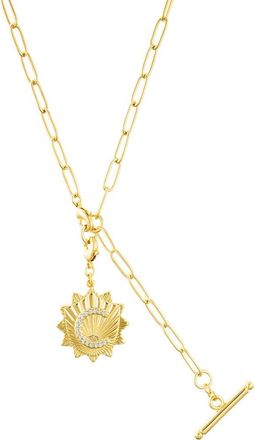 Adornia Initial CZ Pendant Toggle Necklace in Gold-C at Nordstrom Rack