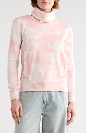 Go Couture Tie Dye Turtleneck Sweater in Pink/Grey Splash at Nordstrom Rack, Size X-Large