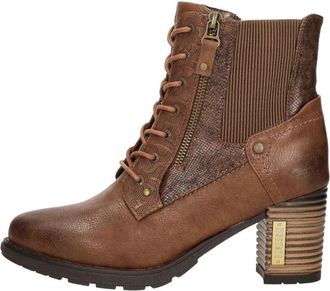Mustang Veterschoenen Hak - Dames - Veterlaarzen - Bruin - 39 EU - Schoenen
