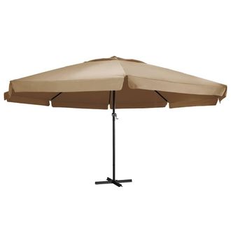 vidaXL Sombrilla De Jard&iacute;n Con Palo De Aluminio Taupe 600 Cm Vidaxl