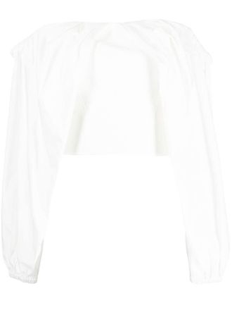 Maticevski off-shoulder corset - women - Polyester/Silk/Elastane - 8 - White