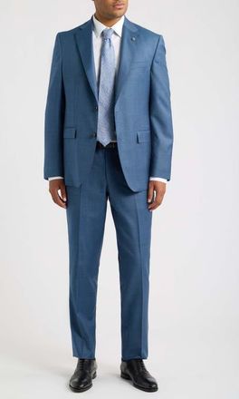 Jack Victor Stacey Trim Fit Solid Navy Stretch Super 110s Suit in Blue at Nordstrom, Size 40