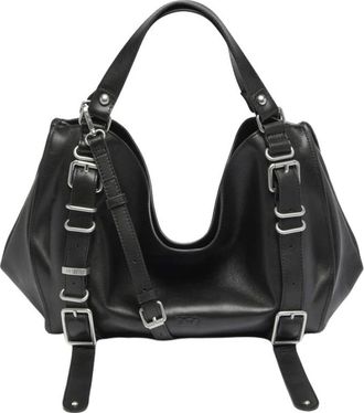 Diesel Tassen, Dames, Zwart, ONE Size, Leer, D-One Medium Tophandle