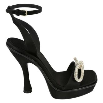 Ferragamo Allison Asymmetric Bow Platform Sandals, Size 9 C