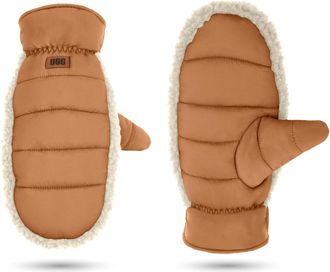 UGG womens Aw Uggfluff Mitten, Chestnut, S-M