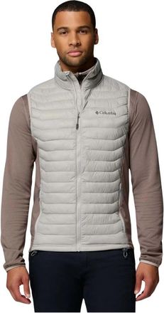 Columbia Powder Pass Hybrid Vest - Heren - Bodywarmers - Grijs - L - Leer - Fitness