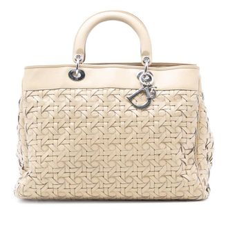 Dior Pre-owned Dior Woven Lambskin Lady Dior Avenue Tote 96-MA-1027