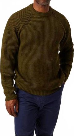 Peregrine Ford Crew Jumper Sweater In Olive