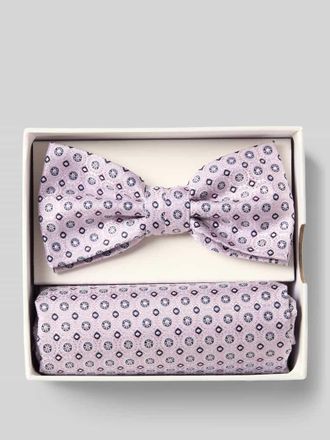 Prince Bowtie Fliege und Einstecktuch im Set aus reiner Seide in Rose, Gr&ouml;&szlig;e 1