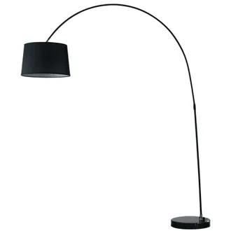 Fan Europe Fan Europe Dream L&aacute;mpara De Pie Arc Negra, Pantalla Tela, Base M&aacute;rmol 1522x205x35cm