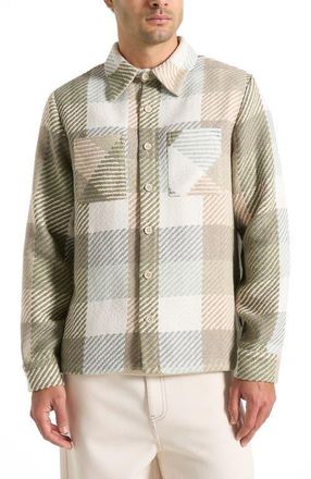Mani&egrave;re De Voir Rune Unisex Check Overshirt in Sage at Nordstrom, Size Xx-Small