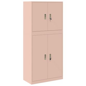 vidaXL Armario De Almacenamiento 2 Uds. Rosa 80 X 40 X 175 Cm Acero Vidaxl