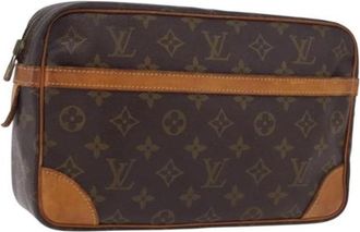 Louis Vuitton Pre-owned Vintage Clutch Bag - Dames - Vintage Clutch - Bruin - ONE Size - Leer - Vintage