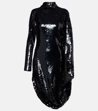 Stella McCartney Draped sequined minidress