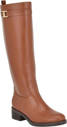 Tommy Hilfiger Womens Tommy Hilfiger Iviann Boots Brown Leather Block Heel Knee High RHS6788
