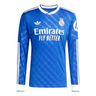 adidas Real Madrid 2025/2026 Long Sleeve Third Jersey Asia Sizing Asia Sizing Blue Bird JW4054