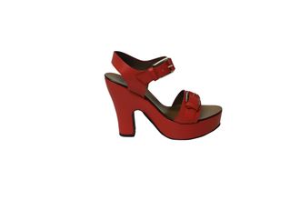 Marni Marni platform sandalen met gesp in koraalkleurig leer