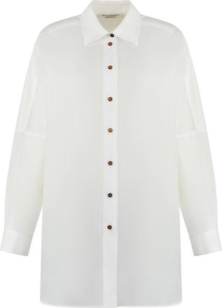 Philosophy di Lorenzo Serafini Womens Cotton Blend Shirt - White Nylon - Size Large