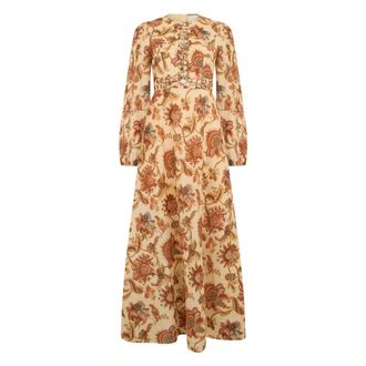 Zimmermann Long dress with floral print - female - Zimmermann - Maxi Dresses - Brown - S - Dresses