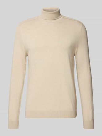 Selected Regular Fit Rollkragenpullover aus reiner Baumwolle Modell BERG in Offwhite Melange, Gr&ouml;&szlig;e XL