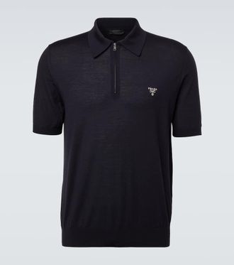 Prada Logo virgin wool polo shirt