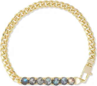Melinda Maria Julian Loves Labradorite Bracelet in Gold-Lab at Nordstrom, Size 7.5