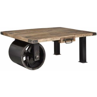 Massivmoebel24 Tavolino da salotto in legno di Mango 110x80x43 mango naturale laccato railway 105
